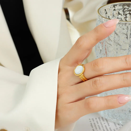 Vintage white seashell charming ring index finger ring accessory